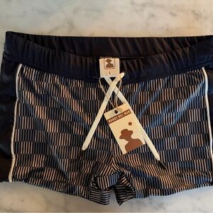 Dandy Del Mar Men's Navy and Tan Swim Trunks